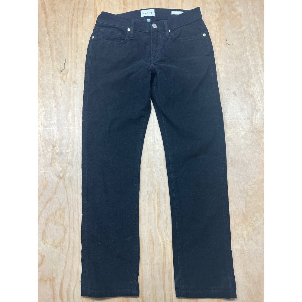 Frame L'Homme Slim Black Corduroy Pants Size 29 Men's Slim Fit Trousers
